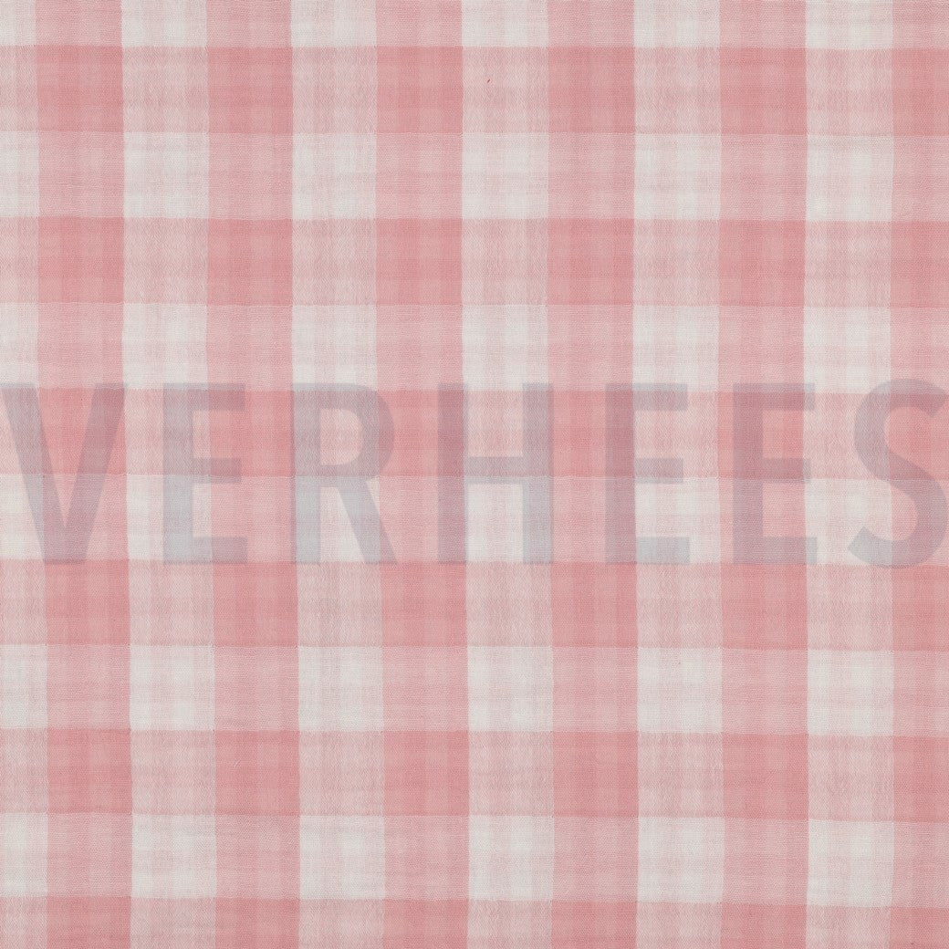 Verhees - Double Gauze Double Sided Checks - Old Rose 09651.007