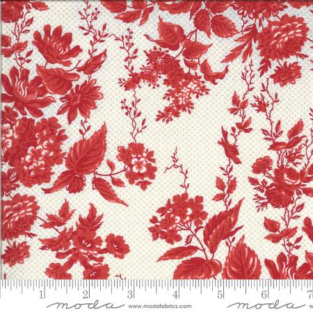 Moda - Minick & Simpson Roselyn Floral Taupe Red - 14910-14