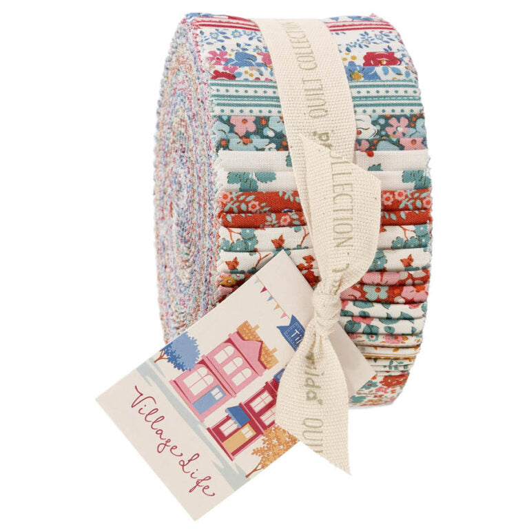 Tilda - Village Life Fabric Roll, 2,5 inch strips - 300283