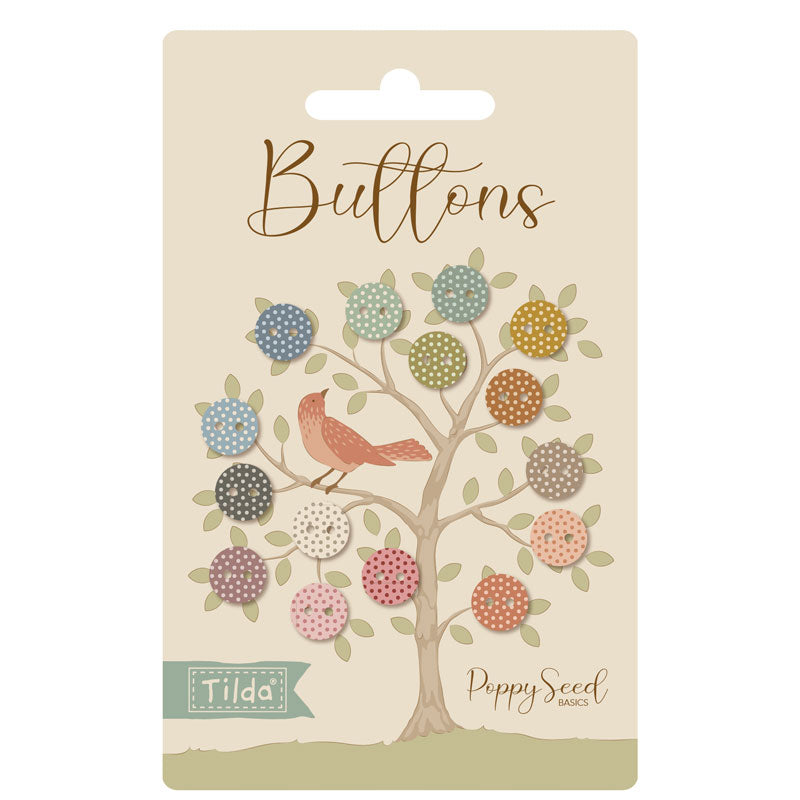 Tilda knapper - Poppy Seed - 400078