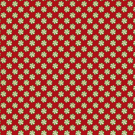 Windham Fabrics - A Very Terri Christmas Red Peppermints - 54105-7