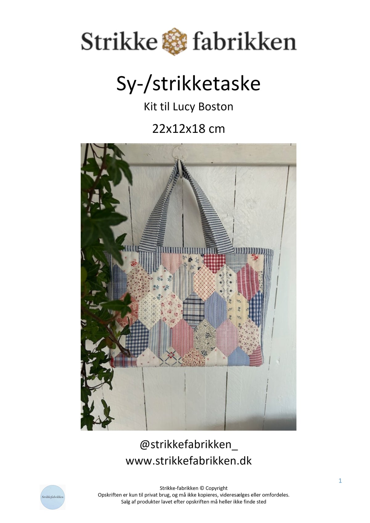 Kit til lille Lucy Boston sy-/strikketaske - Svensk Stil