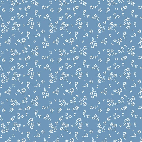 Art Gallery Fabrics - True Blue - Sprinkled Florets Sky