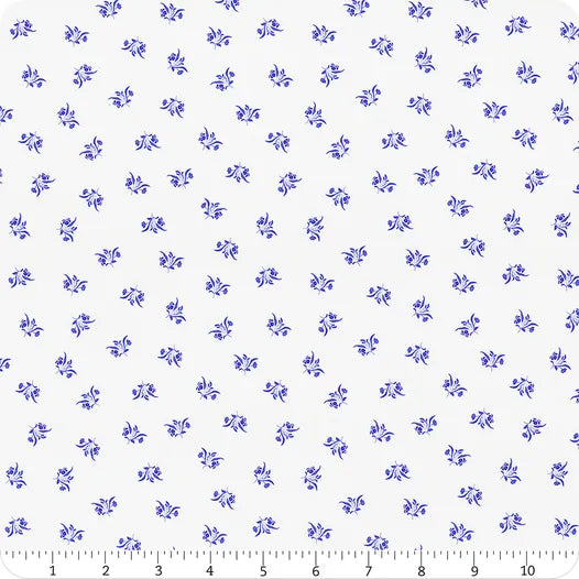 Windham Fabrics - China Blue White Fleurette - 54939-1