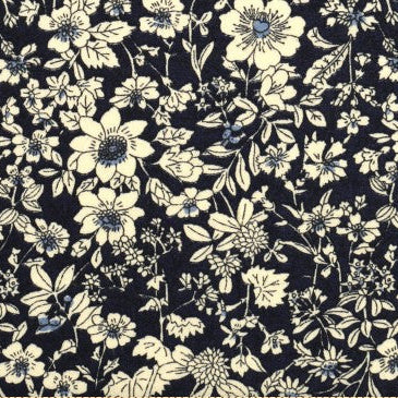 Rose & Hubble - Cotton Poplin Florals Navy - CP0221