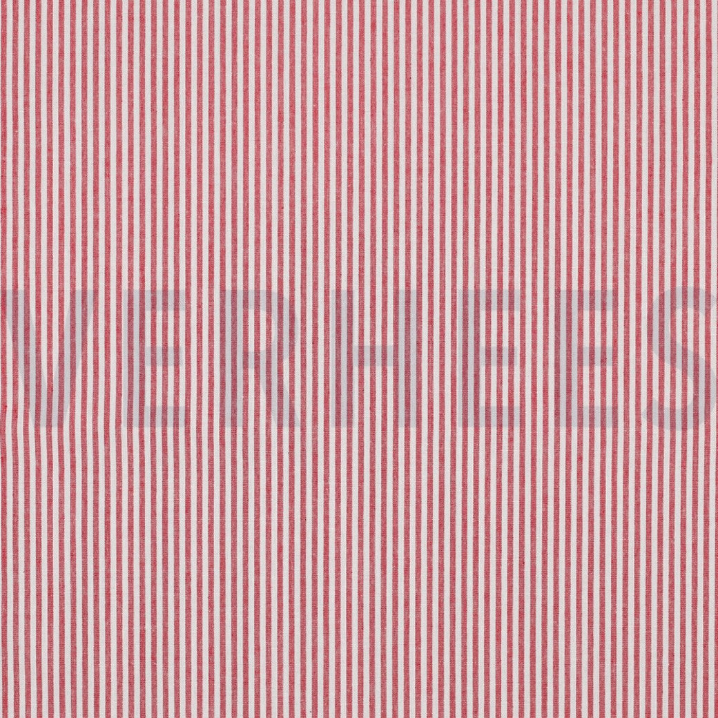 Verhees - Yarn Dyed Stripe Rød / Hvid 3 mm - Red 02510.002