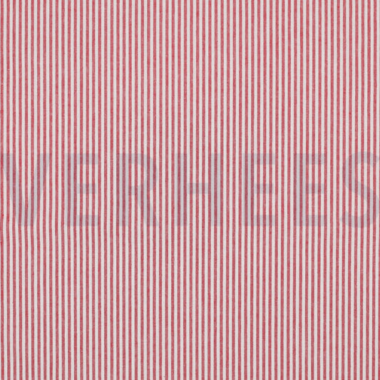 Verhees - Yarn Dyed Stripe Rød / Hvid 3 mm - Red 02510.002