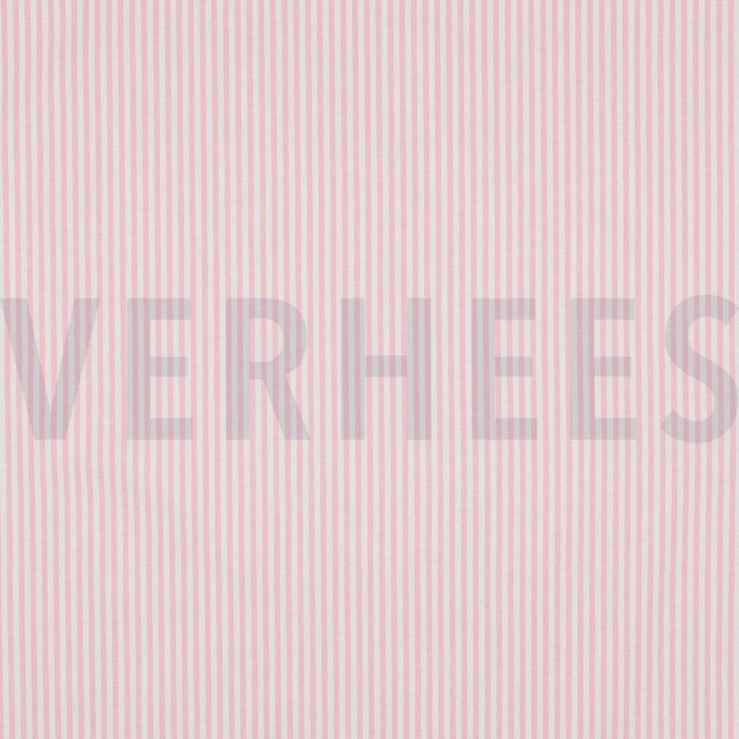 Verhees - Yarn Dyed Stripe Rosa / Hvid 3 mm - Rosa 02510.004