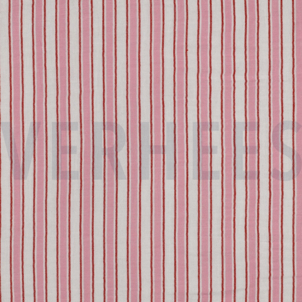 Verhees - Double Gauze Yarn Dyed Stripes - Pink 04538.001