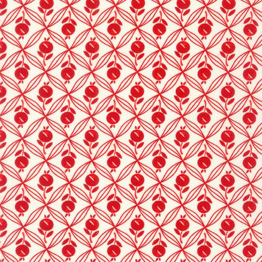 Robert Kaufman Daisy's Redwork - Vintage White - 21268-83
