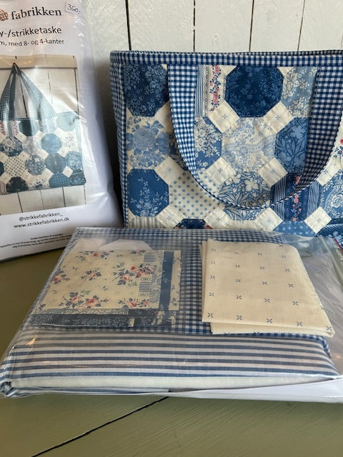 Kit til mellem sy-/strikketaske med "Something Blue" 8-kanter