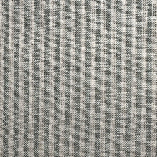 50% Bomuld / 50% Hør - Lysgrøn / Hvid stribet - 3 mm