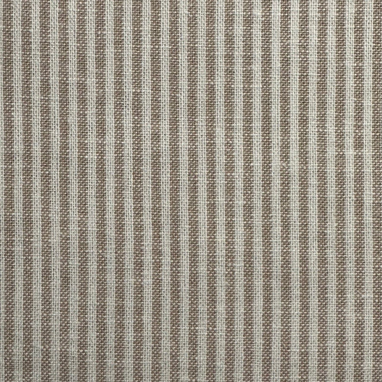 40% Bomuld / 60% Hør - Stribet Beige / Hvid - 2 mm