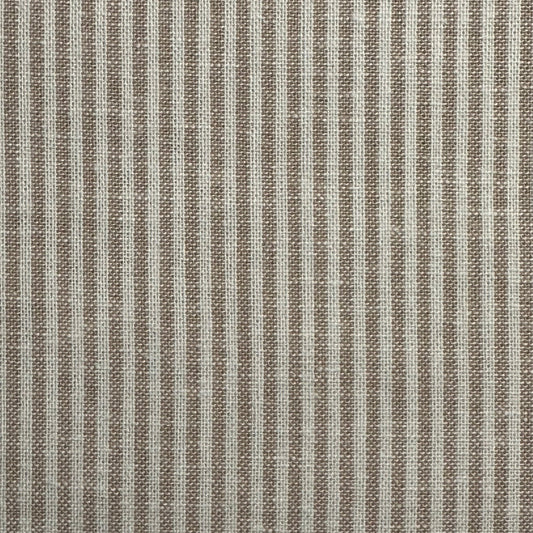 40% Bomuld / 60% Hør - Stribet Beige / Hvid - 2 mm