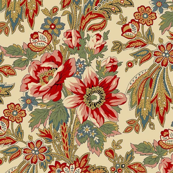 Marcus Fabrics - Villa Flora Cream - R220477