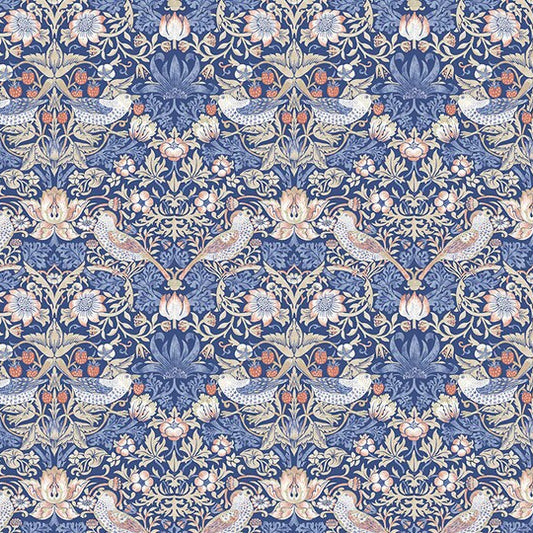 Willian Morris - Wandle Mini Strawberry Thief - PWWM002 Bluex